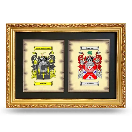 Double Coat of Arms Framed - Gold