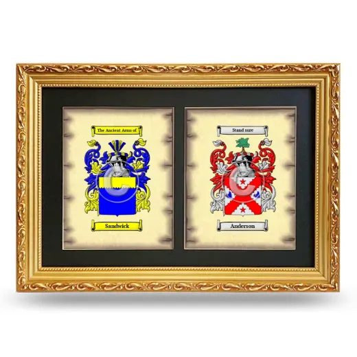 Double Coat of Arms Framed - Gold