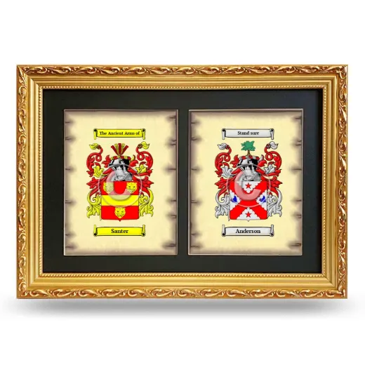 Double Coat of Arms Framed - Gold