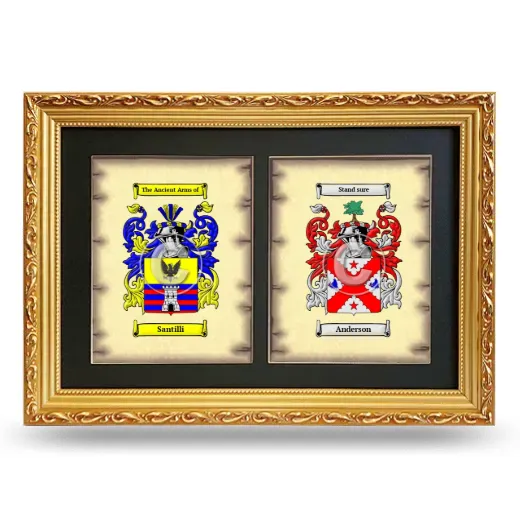 Double Coat of Arms Framed - Gold