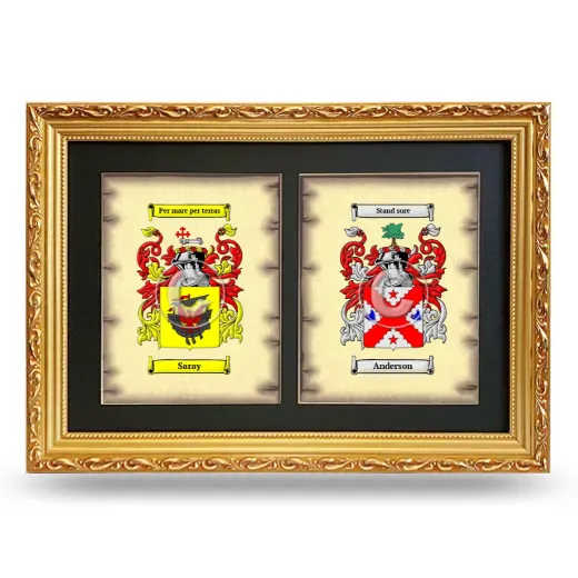 Double Coat of Arms Framed - Gold