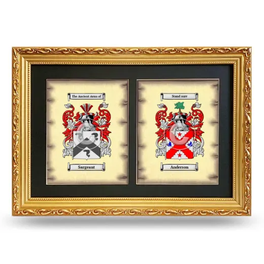 Double Coat of Arms Framed - Gold