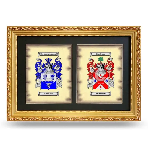Double Coat of Arms Framed - Gold