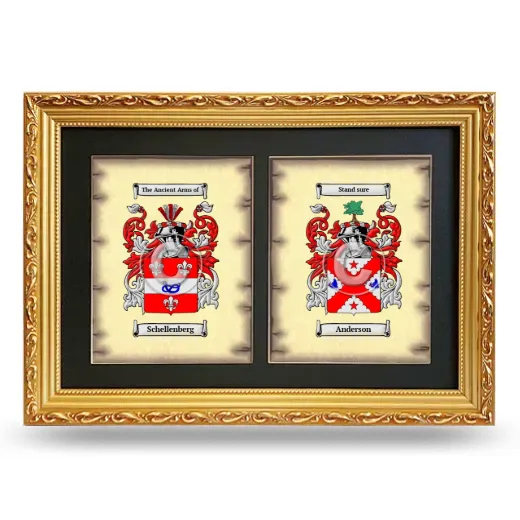 Double Coat of Arms Framed - Gold