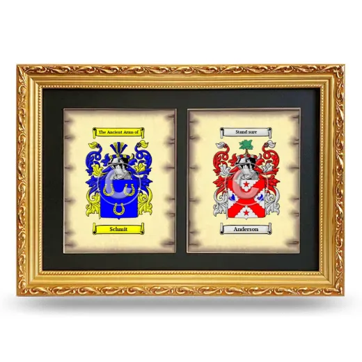 Double Coat of Arms Framed - Gold
