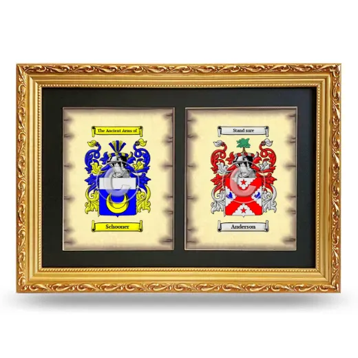 Double Coat of Arms Framed - Gold