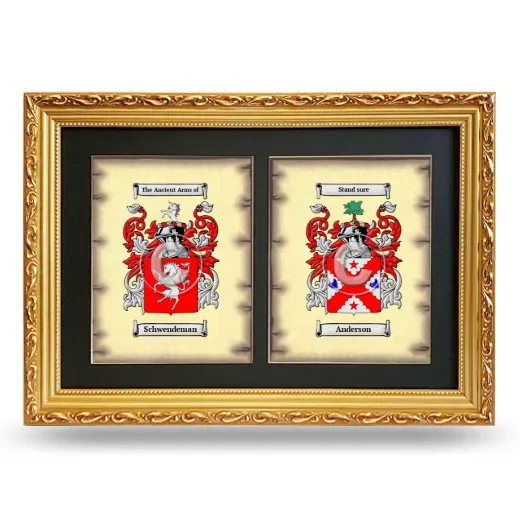 Double Coat of Arms Framed - Gold