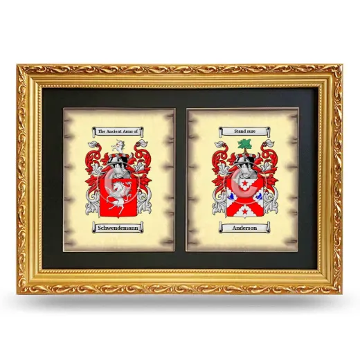 Double Coat of Arms Framed - Gold