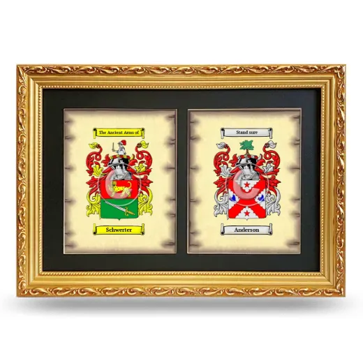 Double Coat of Arms Framed - Gold