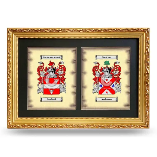Double Coat of Arms Framed - Gold