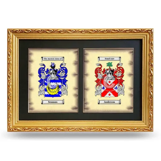 Double Coat of Arms Framed - Gold