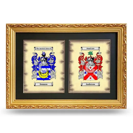 Double Coat of Arms Framed - Gold