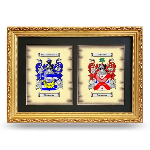Double Coat of Arms Framed - Gold