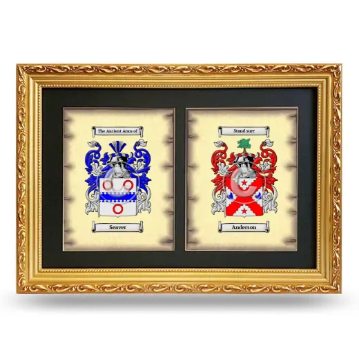 Double Coat of Arms Framed - Gold