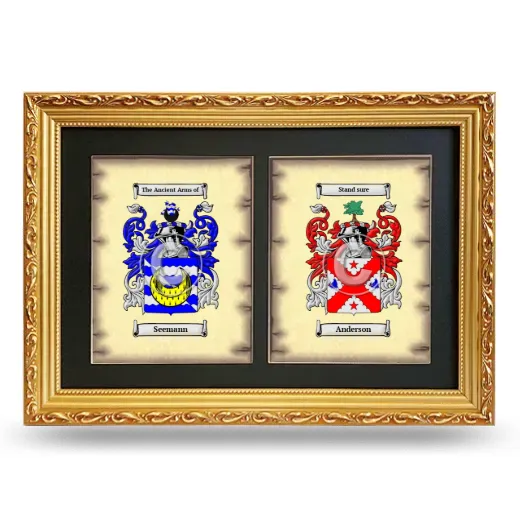 Double Coat of Arms Framed - Gold