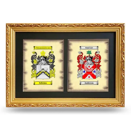 Double Coat of Arms Framed - Gold