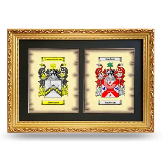Double Coat of Arms Framed - Gold