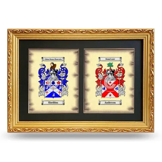Double Coat of Arms Framed - Gold