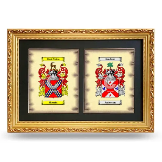 Double Coat of Arms Framed - Gold