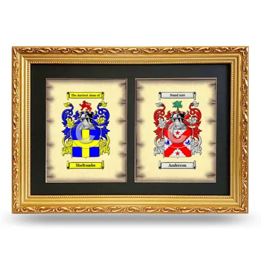 Double Coat of Arms Framed - Gold