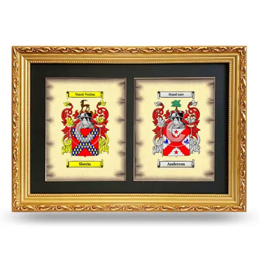 Double Coat of Arms Framed - Gold
