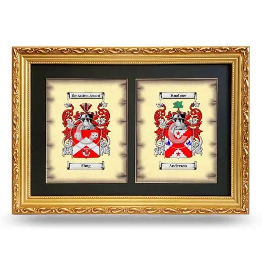 Double Coat of Arms Framed - Gold