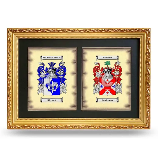 Double Coat of Arms Framed - Gold