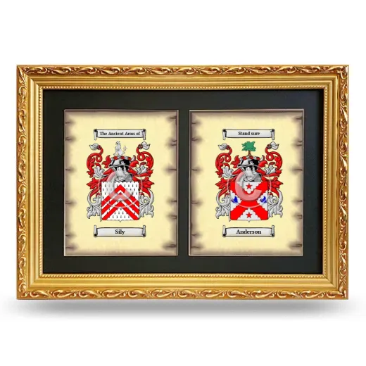 Double Coat of Arms Framed - Gold