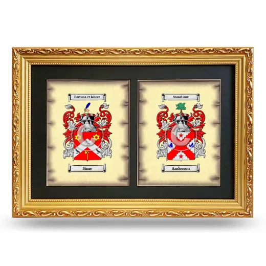 Double Coat of Arms Framed - Gold