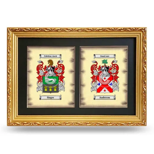 Double Coat of Arms Framed - Gold