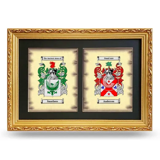 Double Coat of Arms Framed - Gold