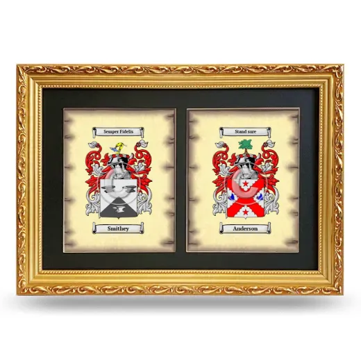 Double Coat of Arms Framed - Gold