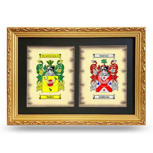 Double Coat of Arms Framed - Gold