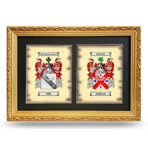 Double Coat of Arms Framed - Gold
