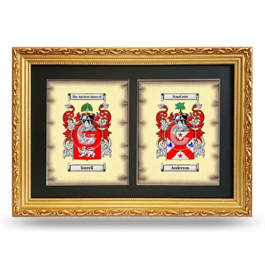Double Coat of Arms Framed - Gold