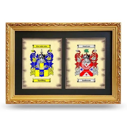 Double Coat of Arms Framed - Gold