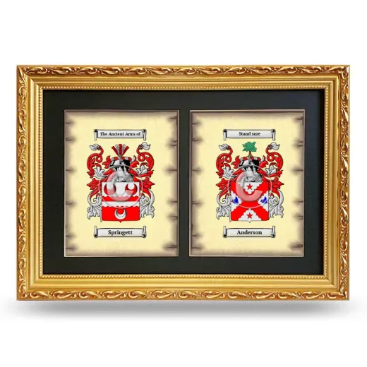 Double Coat of Arms Framed - Gold