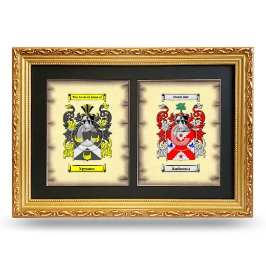 Double Coat of Arms Framed - Gold