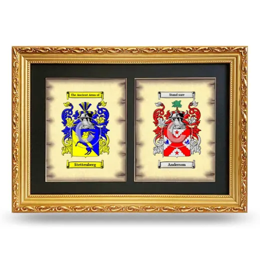 Double Coat of Arms Framed - Gold