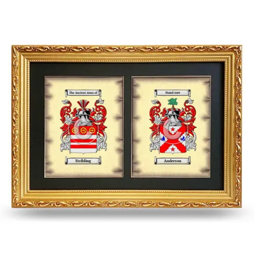 Double Coat of Arms Framed - Gold