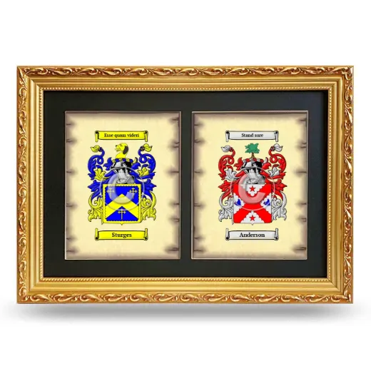 Double Coat of Arms Framed - Gold