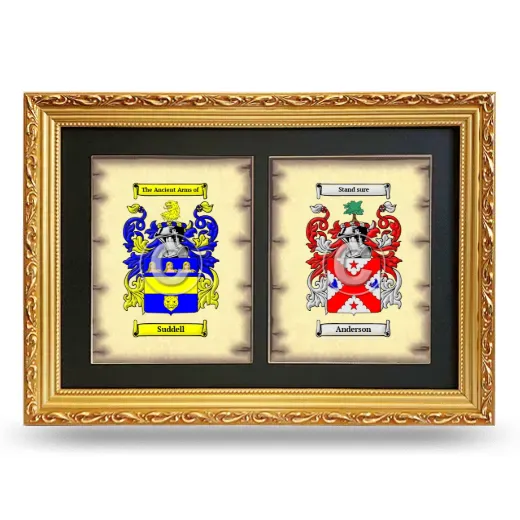 Double Coat of Arms Framed - Gold