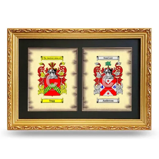 Double Coat of Arms Framed - Gold
