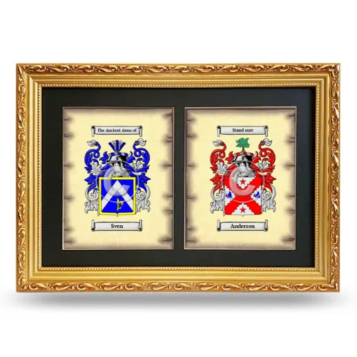 Double Coat of Arms Framed - Gold