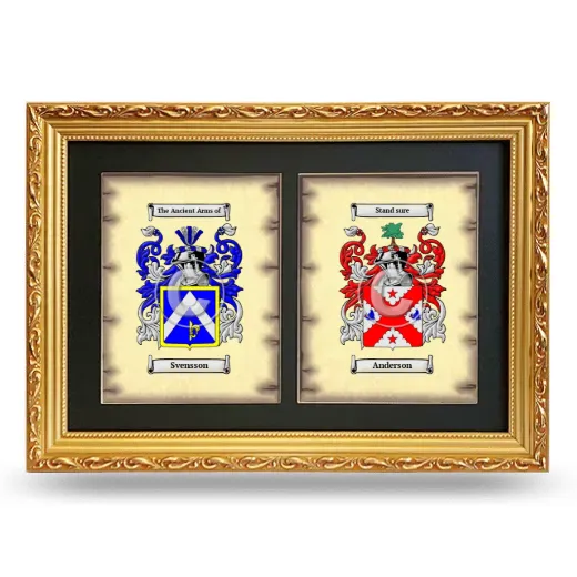 Double Coat of Arms Framed - Gold
