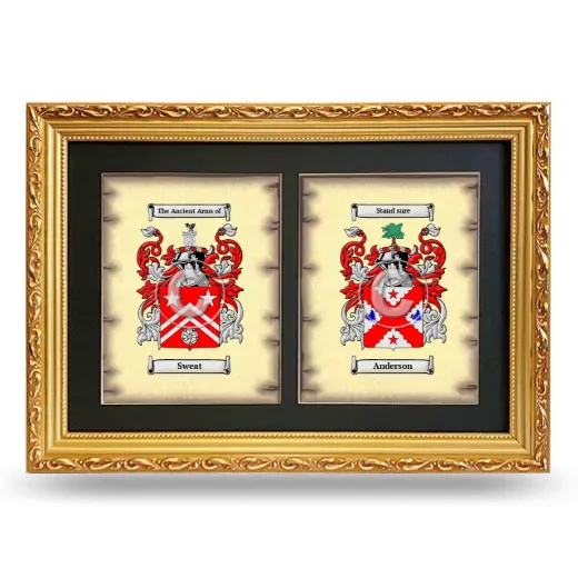 Double Coat of Arms Framed - Gold
