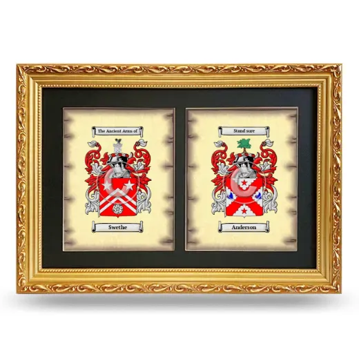Double Coat of Arms Framed - Gold