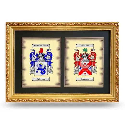 Double Coat of Arms Framed - Gold