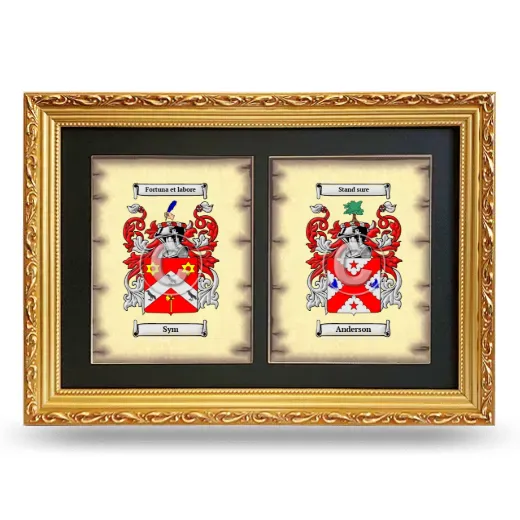 Double Coat of Arms Framed - Gold