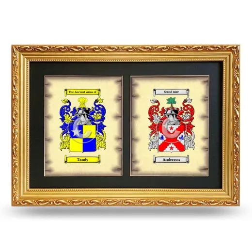 Double Coat of Arms Framed - Gold